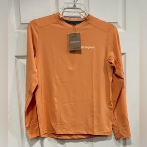 Patagonia Kids Large Capilene Silkweight Long Sleeve Shirt Melon Orange NWT
